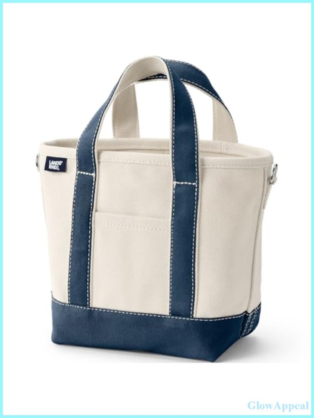 Canvas Tote Bag with 5 Pockets, Reinforced Base, Shoulder Strap